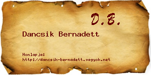 Dancsik Bernadett névjegykártya