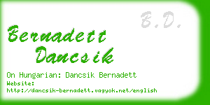 bernadett dancsik business card